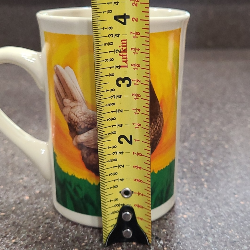 Rooster Mugs set of 4 Cups Coffee Tea Bay Island Vintage Farm Designs Slim 8 oz - Picture 16 of 16